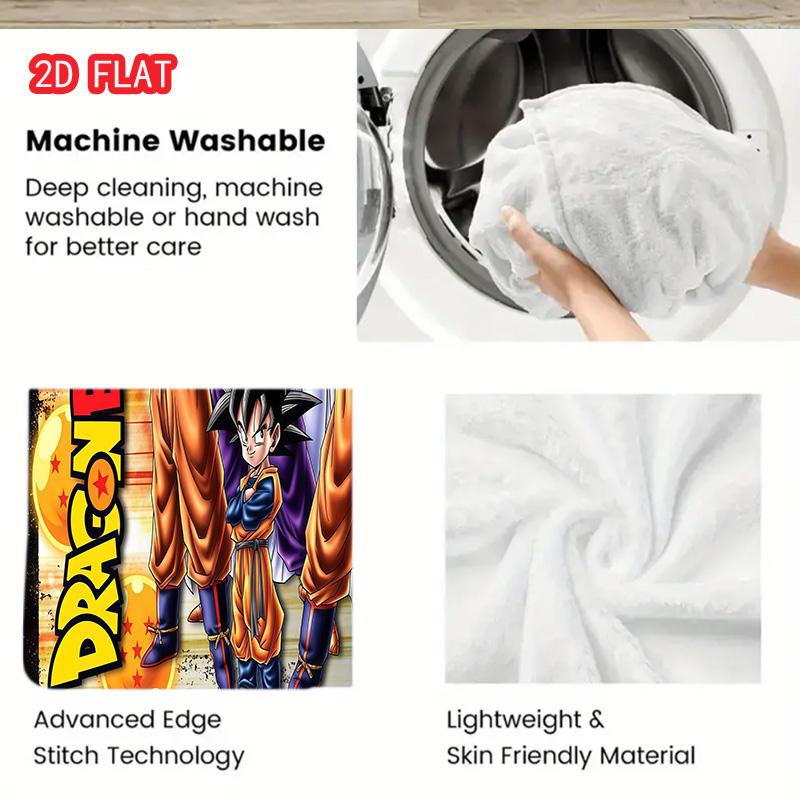 Dragon Ball Light Thin Blanket Breathable Flannel Blanket for Sofa Bed Daily Home Use THW