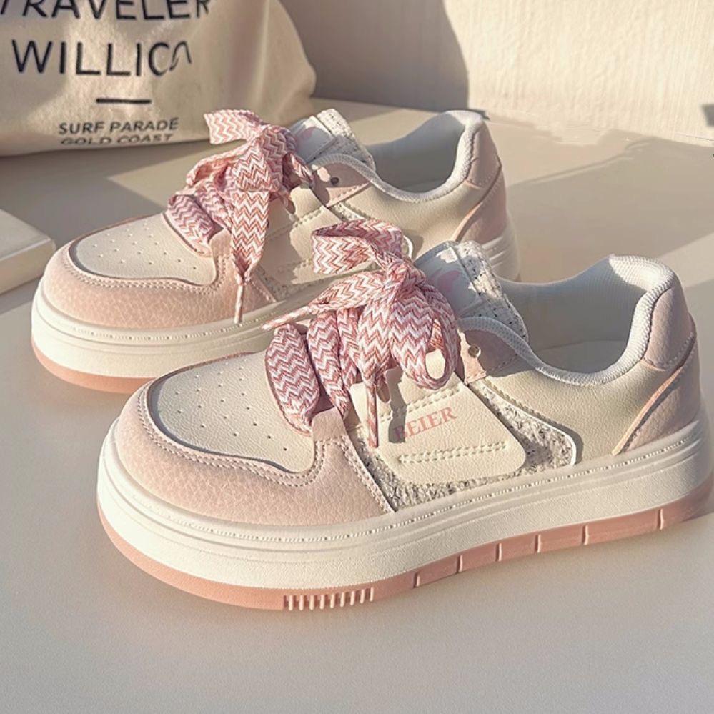 Casual shoes for women in spring and summer 2025 new thick soled shoes for female students casual sports board shoes