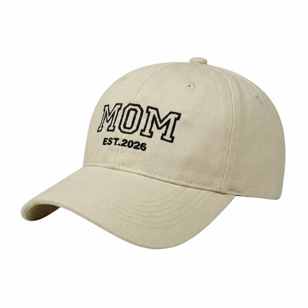 

Fashion Vintage Wash DAD MOM Baseball Caps Letter Embroidery Visors Duck Cap Adjustable Hiphop Sunscreen Hats Men Women бежевый