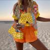 Popular Two-piece Set 1116 Summer Personality Bright Digital 1D Printing Women's Casual Suit