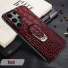 Genuine Cowhide Leather Bracket Phone Case for Samsung Galaxy S 24 23 S24 Ultra S23 Plus S24Ultra S22Ultra Back Cover with Ring