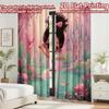 2D Flat Printing 2pcs Curtain Curtains Spring Fairy Ballet Digital Printed Polyester Drapes Holiday Decorations for Bedroom