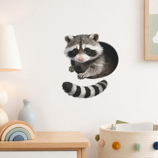 Yousheng Creative 3D Peeking Raccoon Toilet Stickers, Self-Adhesive Toilet Seat Sticker, Waterproof PVC Water Tank Sticker, Peel And Stick Raccoon