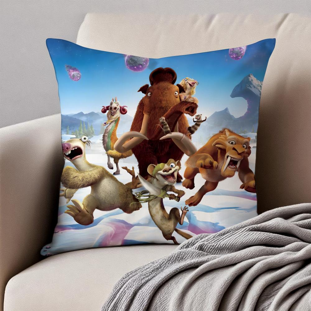 Copricuscino Cuscino Federa Film d'Animazione Classico L'Era Glaciale Antiacaro Cerniera Invisibile Peluche Corto Cuscino per Divano