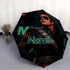 1pc Michael Jackson Custom Name Automatic Folding Umbrella - Compact 8-Rib Design, Durable Plastic & Iron, Daily Use 016