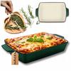ENAMELED CAST IRON ROASTING PAN 32 X 23.5 Cm HAGE GREEN