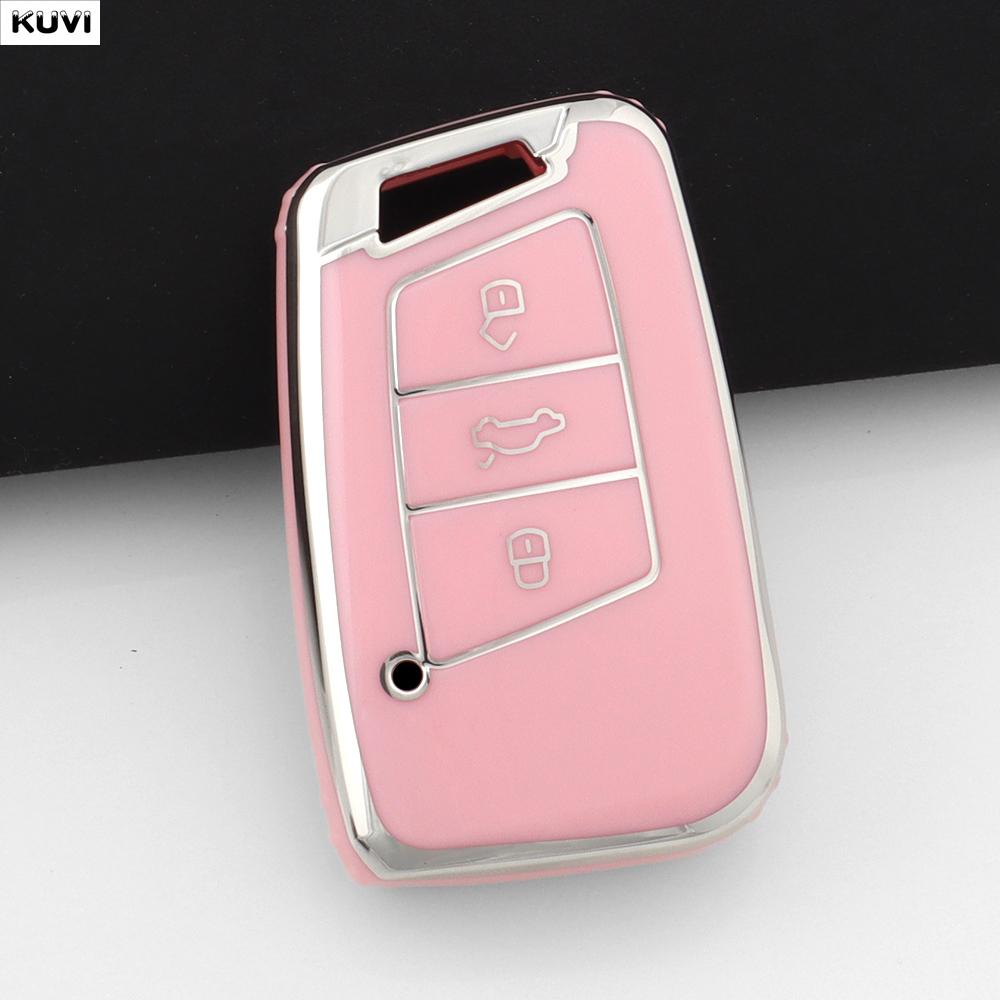 

New Tpu Car Remote Smart Key Case Cover For Vw Volkswagen Magotan Passat B8 Skoda Superb Kodiaq A7 Auto Holder Fob Accessories