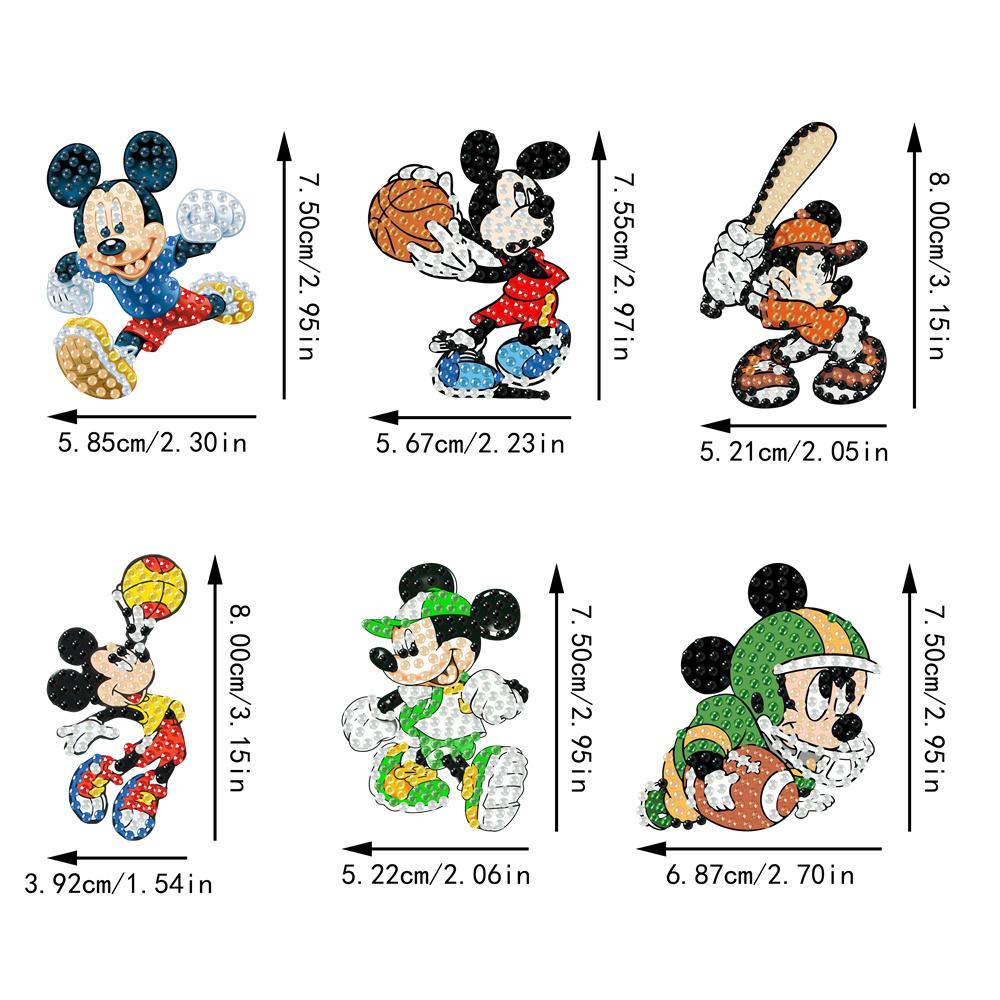 6Pcs Sports Series Diamond Art Fridge Magnet Diamond Painting Refrigerator Magnet DIY Fridge Stickers for Fridge Whiteboards
