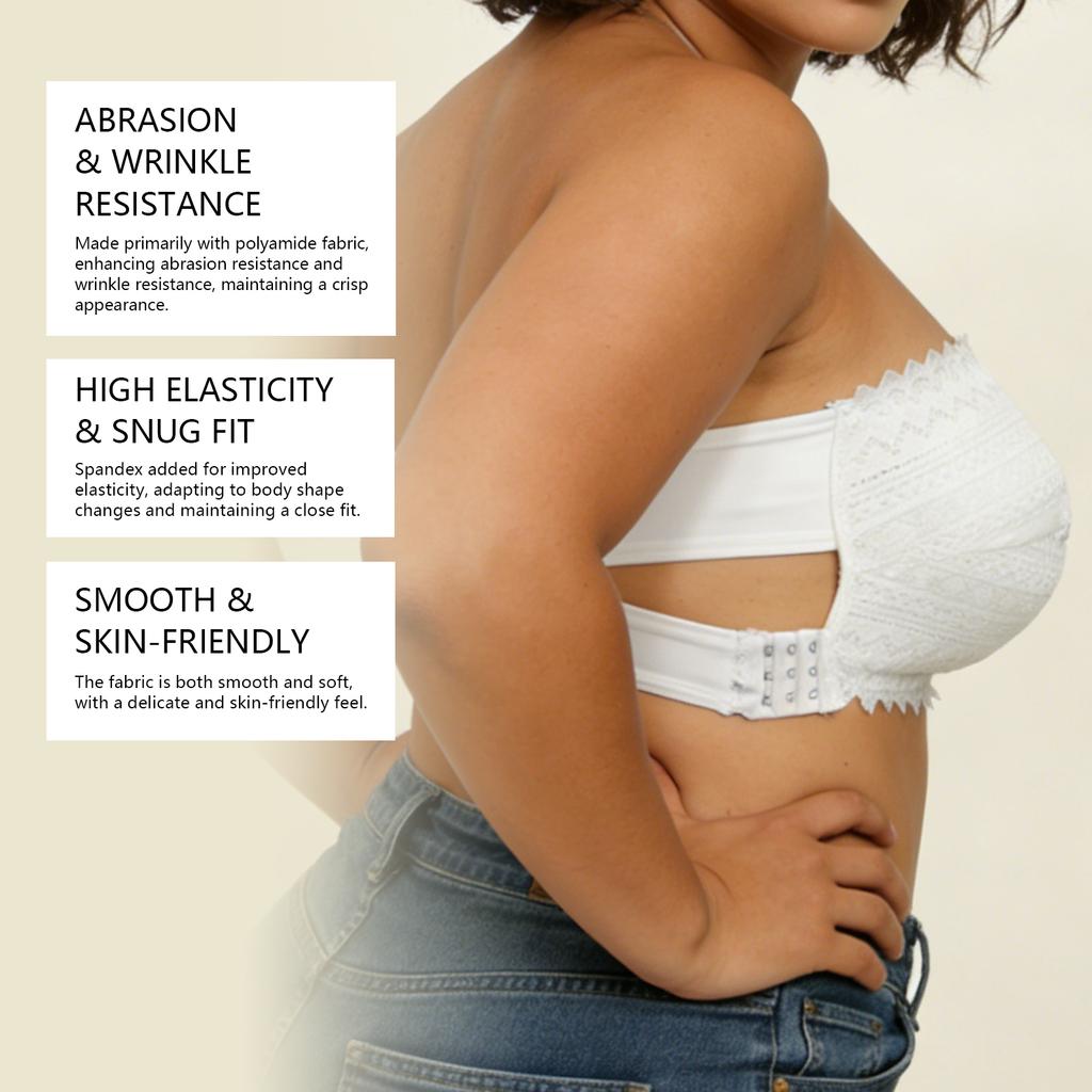 Zeriluna French-style lace strapless push-up bra Provides ample support and a sexy look, the bra is comfortable and soft