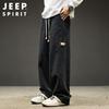 JEEP SPIRIT Men's Loose Fit Straight-Leg Casual Trousers