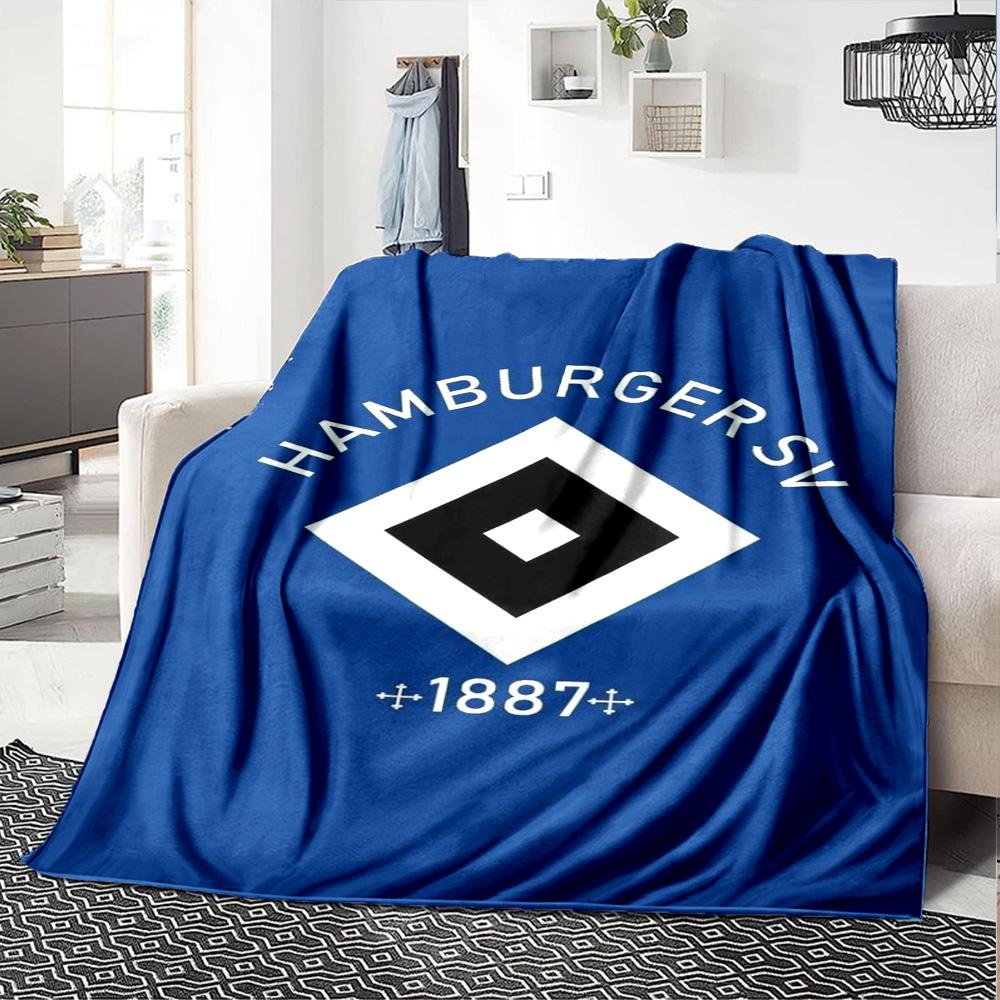 Hamburger SV Logo Aufdruck Flanelldecke Hohe Qualität Warm Bequem Decke für Alle Jahreszeiten Perfekt für Geschenke Heimdekoration
