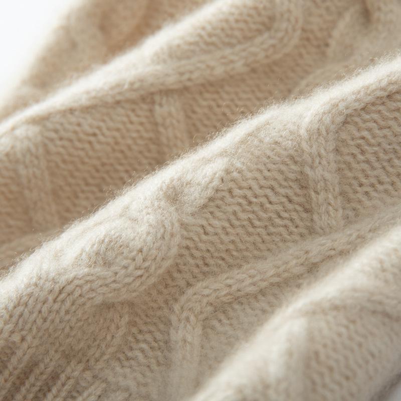 Unisex 100% Pure Cashmere Knit Hat, Korean Style, Warm, Cold-Proof, with Ear Protection for Autumn/Winter.