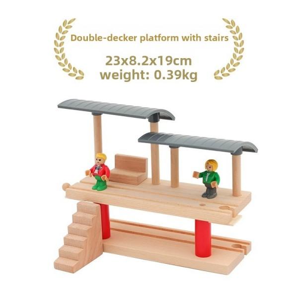 All Kinds Wooden Tunnel Station Platform Wooden Train Track Accessories fit for Brand Wooden Railway Track Toys for Children