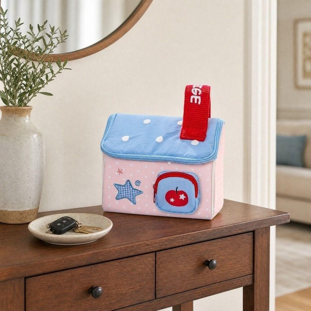House Shape Cosmetic Storage Bag Cloth Makeup Bag Portable Toiletry Bag Travel