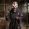 Elastic Comfortable Fit Headgear Halloween Clown Mask, Realistic Latex Horror Scary Mask with Escape Room Decorations Red Nose for Haunted House
