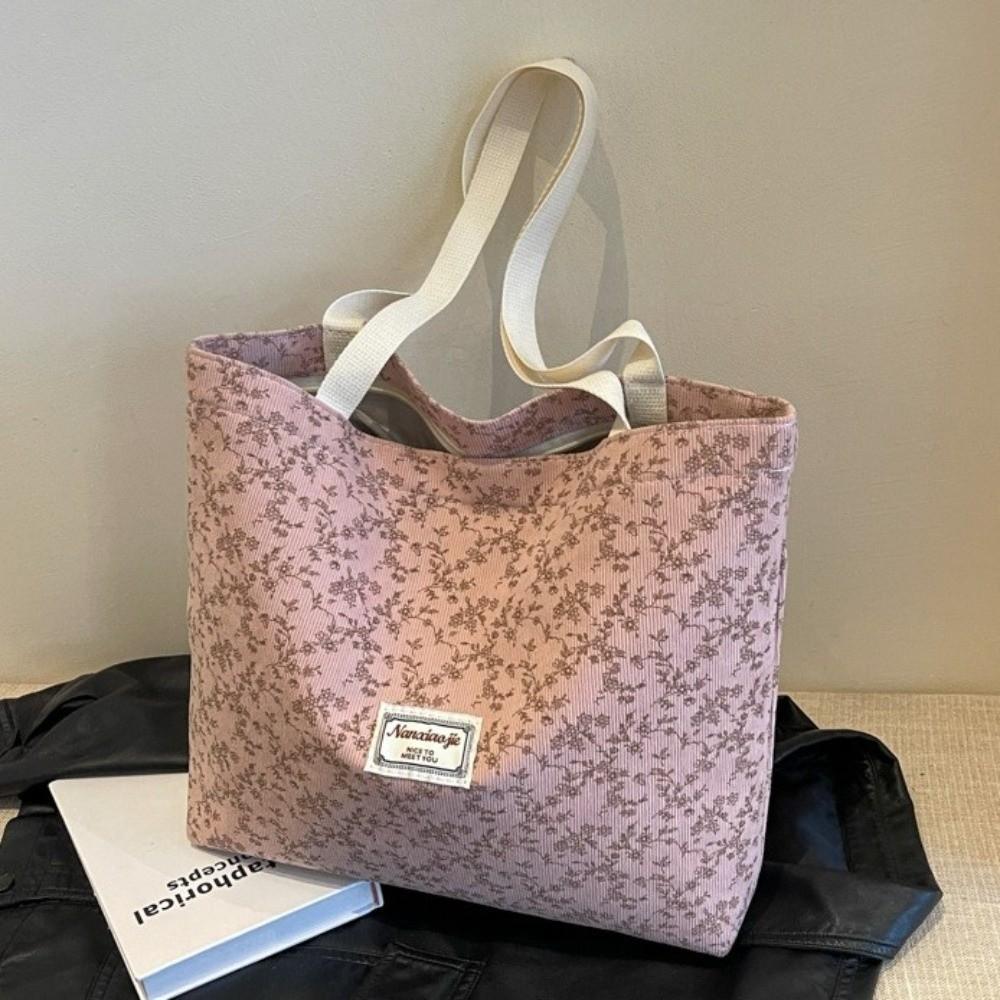 Tender Color Shoulder Bags Corduroy Fabric Handbag Creative Casual Bags  Casual Outing