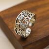 Xiangxu Women's Retro Openwork Floral Distressed Court Index Finger Ring