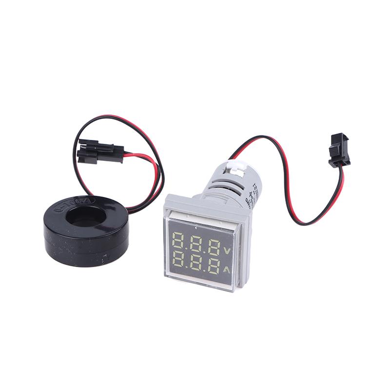 Mini Dual Display Voltmeter Ammeter AD16-22VAMS 220V Square LED Digital Ammeter Voltage Current Meter Voltammeter
