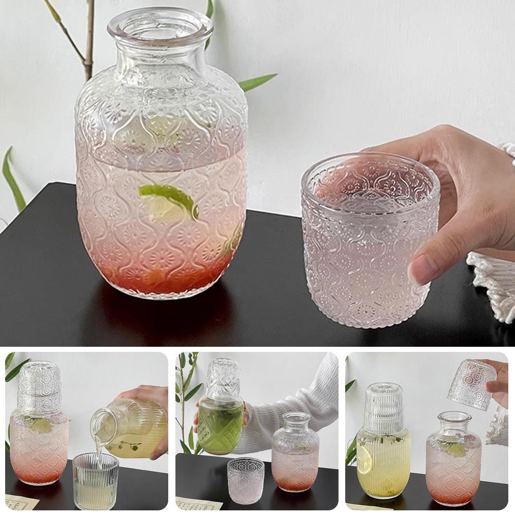 2-in-1 Clear Glass Pitcher & Cup,540ml Capacity, Premium Glass, Perfect For Home & Office Use, Easy To Clean N3J1