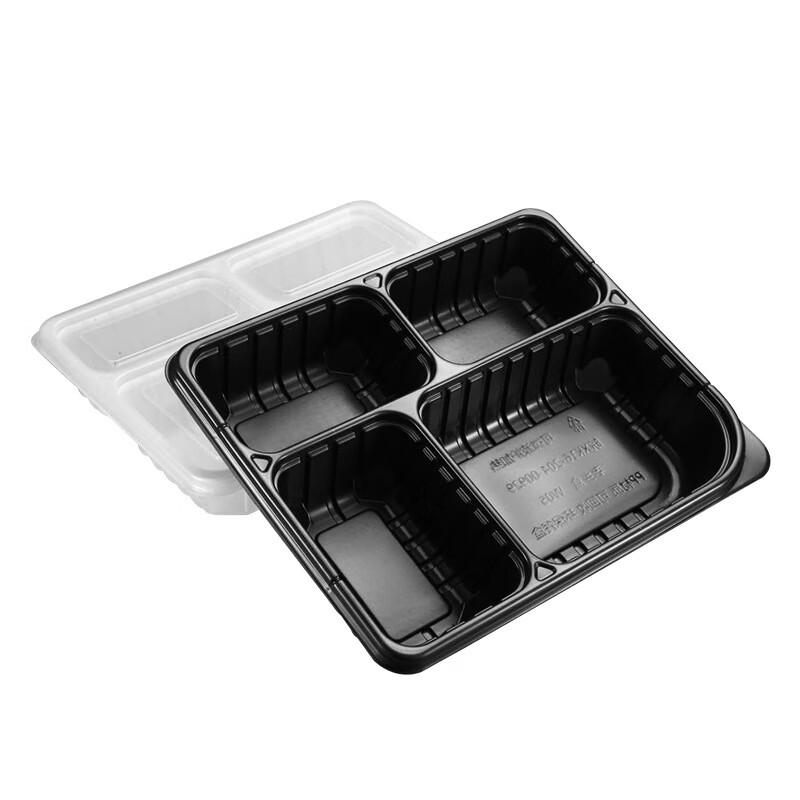 Disposable 4-Compartment Meal Prep Containers with Lids 1000ml