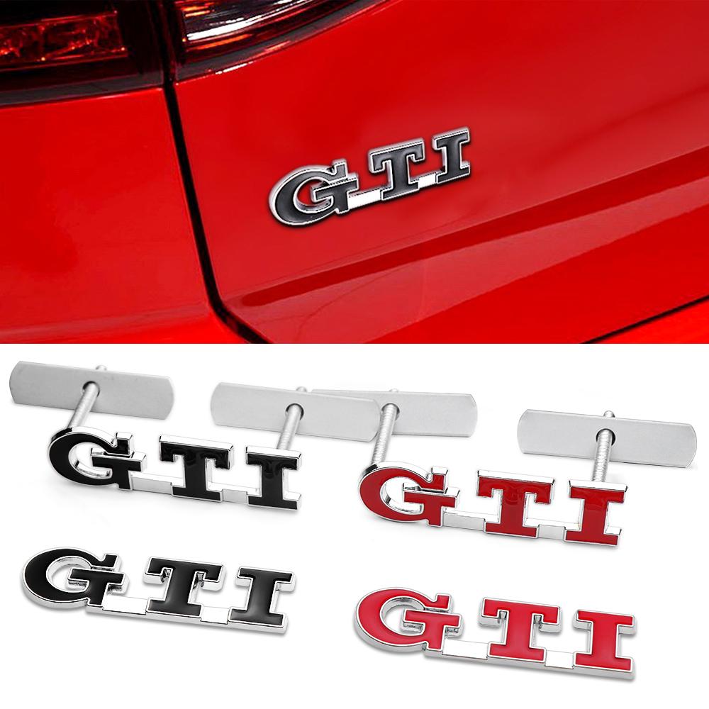 Car Styling Front Grille Emblem 3D Metal GTI Logo Badge Auto Exterior Decal Accessory For Volkswagen VW Beetle K83 Polo Golf Touareg