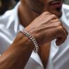 Silver Men' Bracelet 5mm/22cm Diamond-plated SILVER 925 SOLID