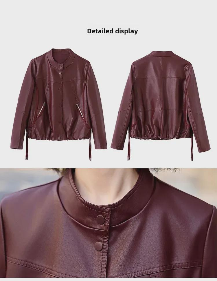 Women's 2024 Autumn PU Leather Motorcycle Jacket - Short, Fashionable, Casual & Versatile.