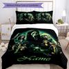 3pcs Custom Name Halloween horror Bedding Set Duvet Cover Closure Includes 1 Duvet Cover & 2 Pillowcases, Soft and Comfortable for All Seasons.