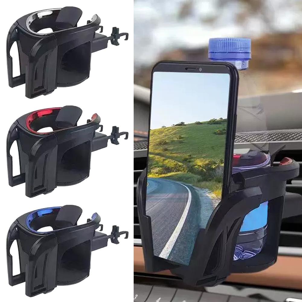 2 In 1 Car Air Vent Cup Holder and Car Phone Mount Universal Cup Bottle Mount Bracket Stand Fit All Smart Phone and Drink