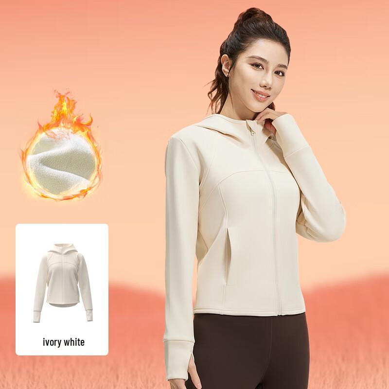 

Liangsu Women s Peach Velvet Hooded Yoga Jacket
