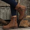 Stivali Decorati da Donna con Laccio Laterale in Finta Pelle Stivali Casual Singoli Scarpe da Donna Stivaletti da Donna Botas Invierno Mujer Bottes Femmes