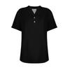 Women's Fashion Casual Colour V-Neck Short Sleeve Button Down Shirt T-Shirt Top