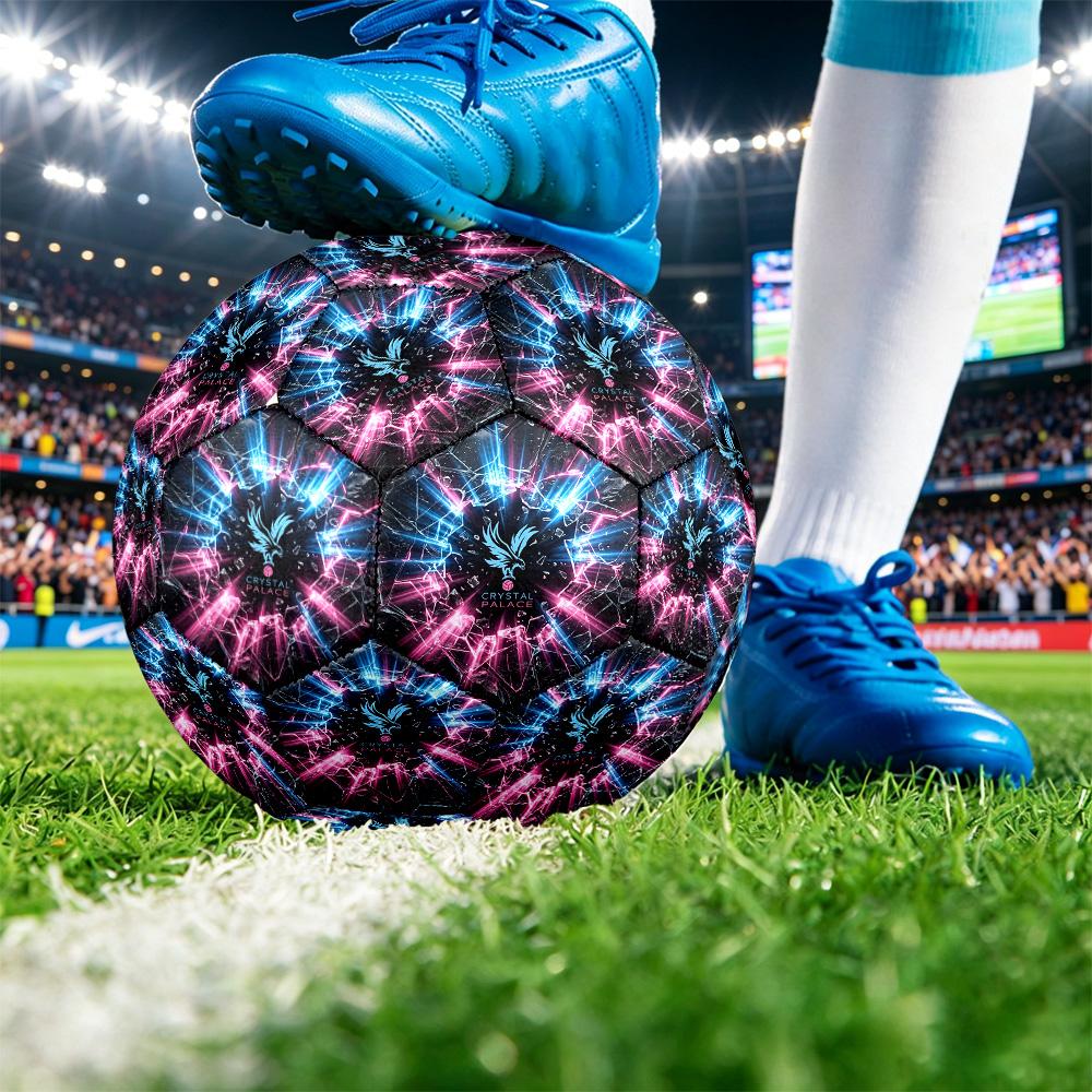 Pallone da Calcio Stampato Crystal Palace Taglia 5, Antiscivolo, Pallone da Partita per Adulti, Souvenir per i tifosi di Calcio