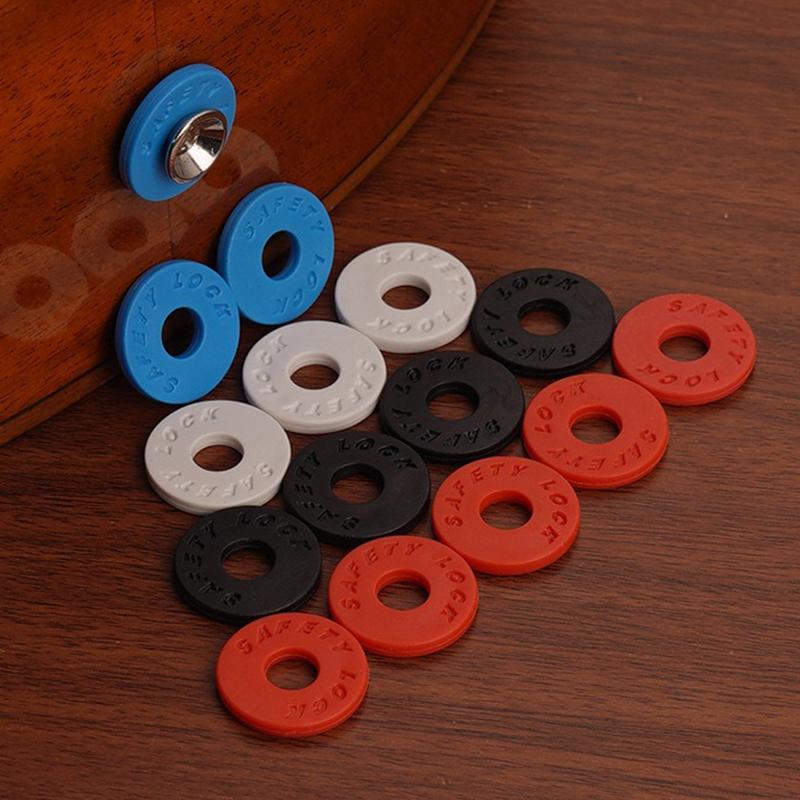 4 Piezas/Set Cerraduras de Correa de Guitarra Sujeción Segura Material de Goma Piezas de Colores Accesorios para Guitarra Bajo Regalo Ideal para Músico ZYF