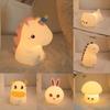 Cat Dinosaur Unicorn Silicone Night Light Mushroom Dog Lamp Kids Room Decor Gift