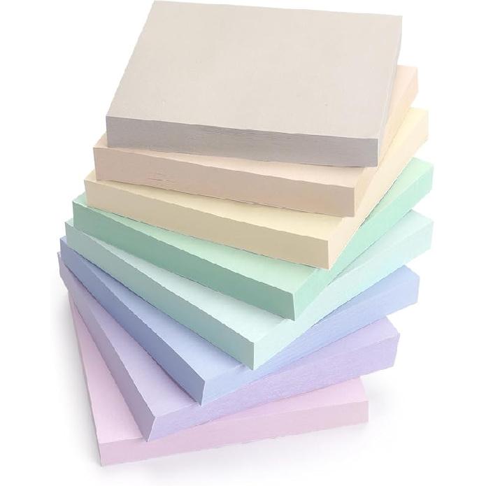 Sticky Notes 3x3 inch Bright Colors Self-Stick Pads 8 Pads/Pack 85 Sheets/Pad Total 680 Sheets
