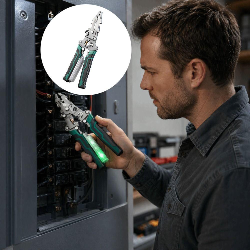 Multifunctional Wire Stripping Pliers Digital Display Crimping Pliers Wire Stripper Electrician