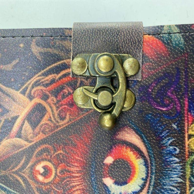 Journaux Spirituels en Cuir – Visage de Bouddha, Arbre de Vie & Œil Maléfique Mystique | Carnet de Bord Vintage Verrouillé Fait Main