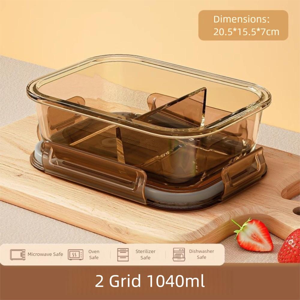Nouvelle Boîte à Lunch en Verre Scellée Résistante à la Chaleur Boîte Bento Micro-ondes avec Couvercle Boîte Croquante Salade de Fruits Emballage Déjeuner
