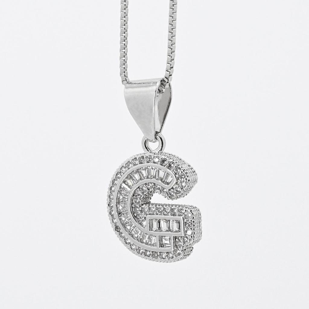 Cross Pendant with Micro Pave Cubic Zirconia - 26 Letter Options for DIY Jewelry Accessories