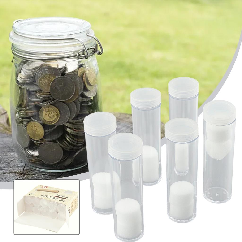 Hold 40 Coins Coin Collection Box Plastic Protection 10 Pieces Clear