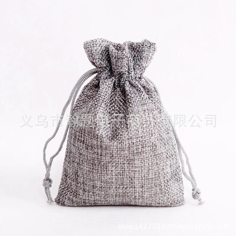 10Pcs/Lot 7x9 9x12 10x14 13x18cm Coffee Beans Storages Bag Plants Gift Pouches Jute Jewelry Sachet Xmas Party Decoration Pocket