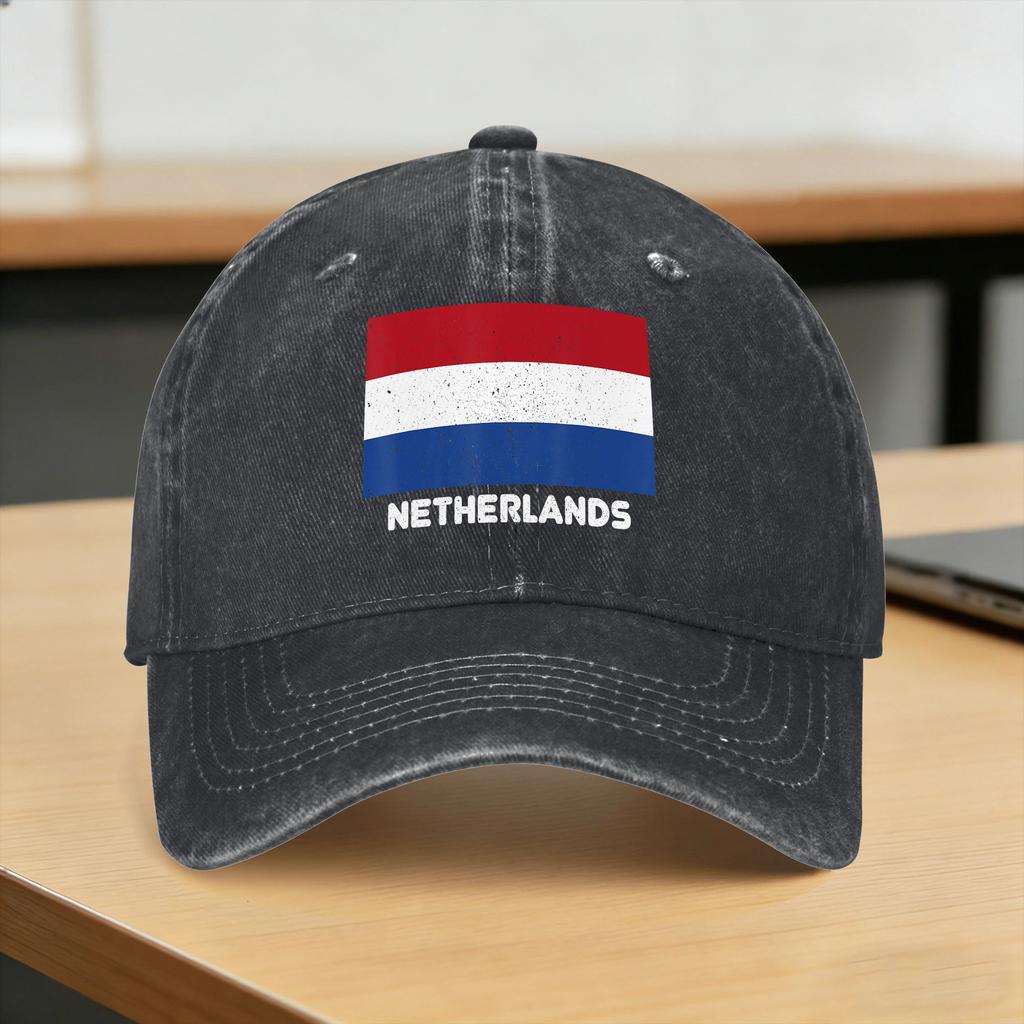 Dutch Netherlands Flag Pride Dutch Flag Washed Baseball Cap Classic Sun Hip Hop Hats Spring Couple Women Camping Snapback Cap
