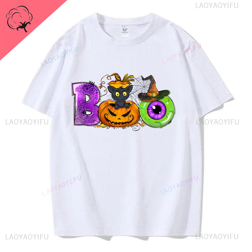 JUST WAITING FOR HALIOWEEN Halloween T Shirts PumpkinCandyBonesSkeletonfunny Halloween Costume Cotton Shirt Graphic T Shirts