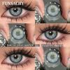FUNSACHY 1pair Colored Contact Lenses Black Contacts Gray Lenses Natural Brown Contact Lenses Yearly Beautiful Pupils for Women