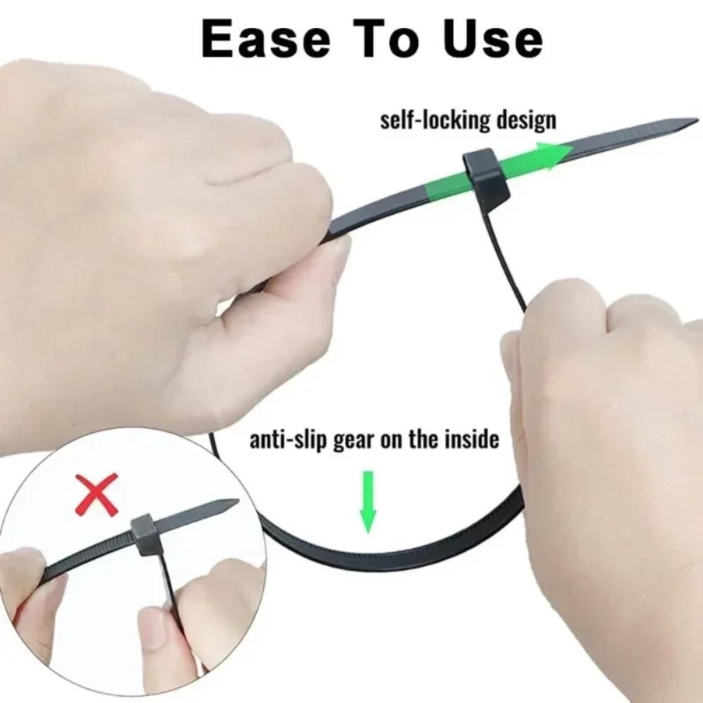 Cable Ties Reusable Plastic Flanges Ties Cable Plastic Nylon Cable Ties Organizer Clamp Self-locking Office Wire Zip Wholesale