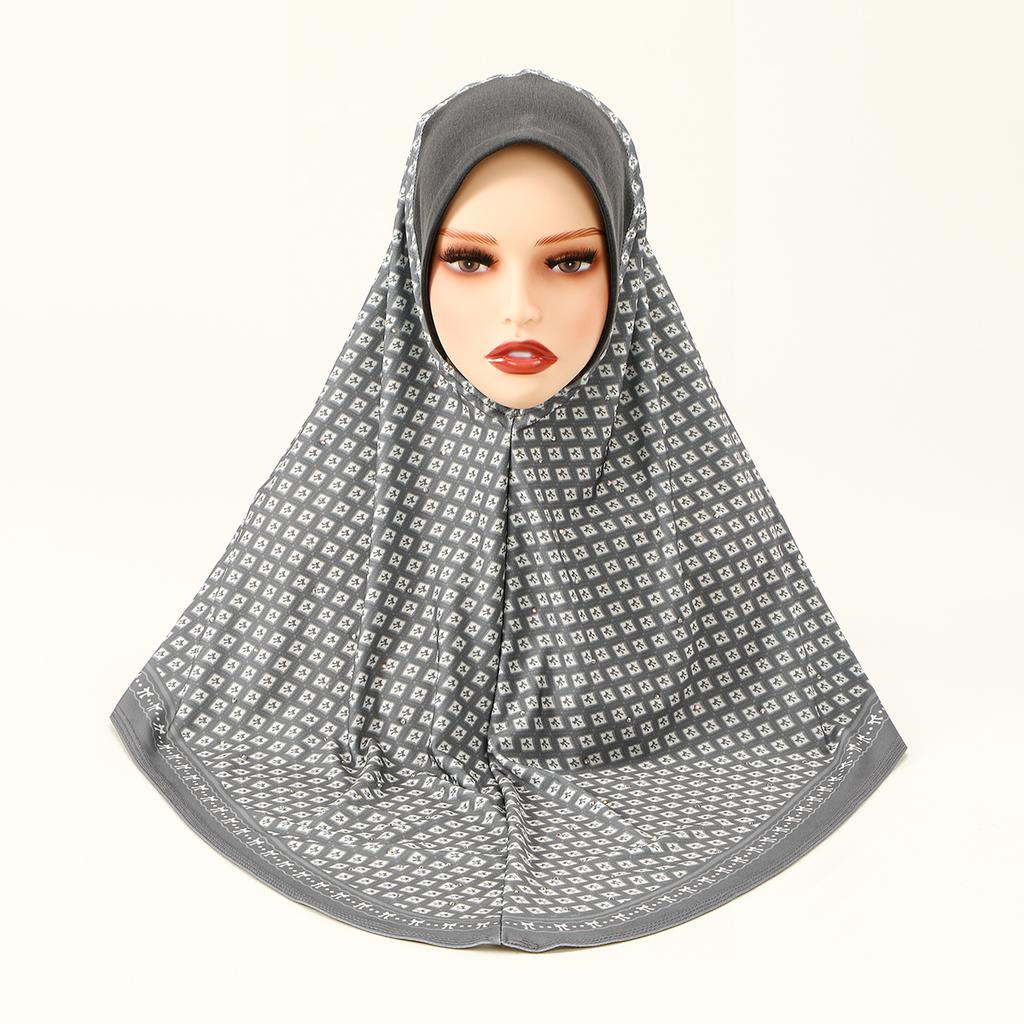 Modischer Chiffon Sofort-Hijab Vollabdeckung Kopf Damen Weicher Chiffon Amira Schal Islamische Frau Ramadan Kopftuch Bedruckter Turban
