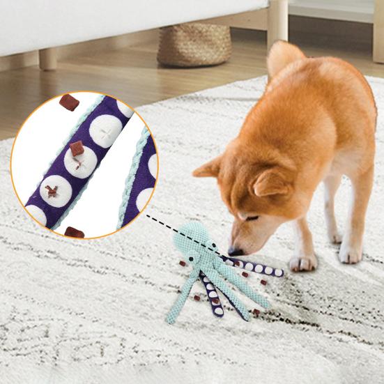 Octopus Plush Squeaky Toy Bite-resistant Dog Toy Fun Voice Interactive Pet Puzzle Toy for Dogs Cats