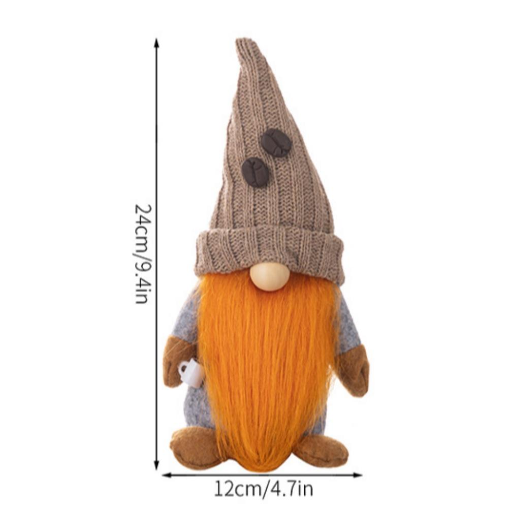 1/2 Pcs Coffee Gnome Coffee Bar Decoration, Handmade Swedish Gift Farmhouse Plush With Coffee Bag Christmas Kitchen Decoration