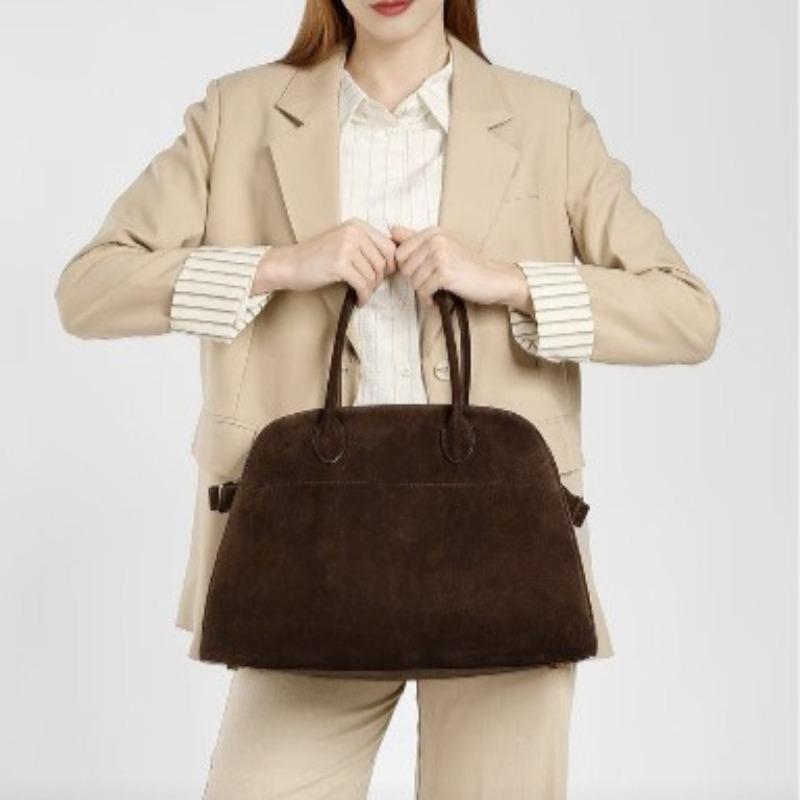 Black Velvet Shoulder Tote Bag Ctrast Handles Side Pocket Roomy Interior Soft Texture Stylish Shopping Women’s Fashi Bag